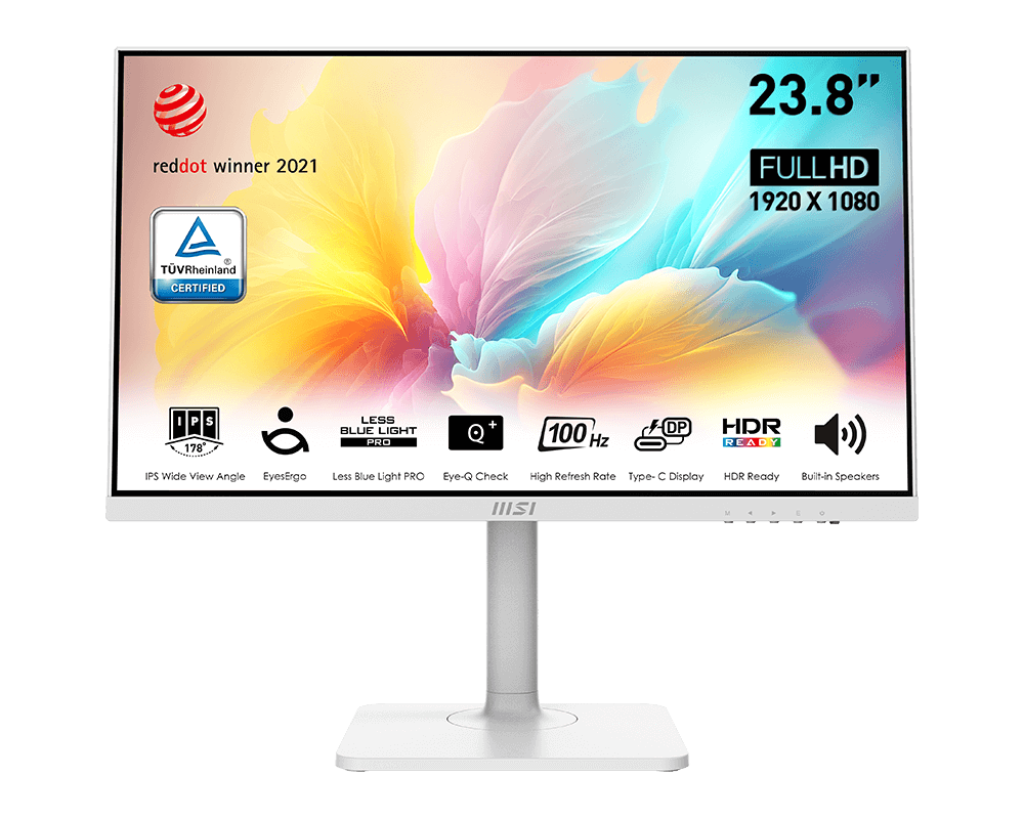 MSI Modern MD2412PW IPS FHD 100Hz monitor, fehér - Image 1